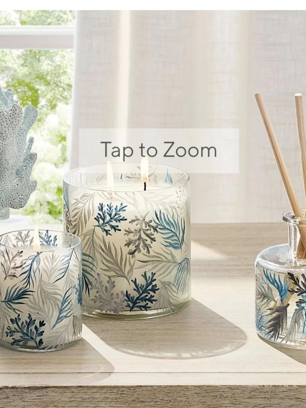 Pottery Barn Hand Painted Coastal Scent Collection Candle Sea Salt & Driftwood